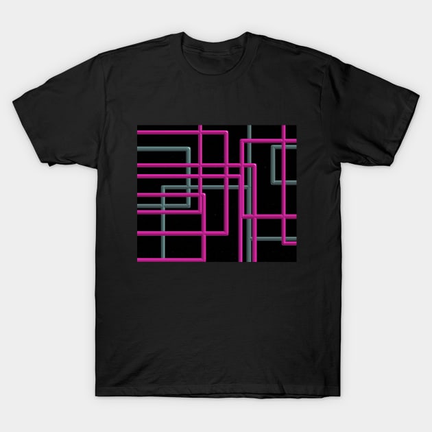 Metallic neon fence T-Shirt by CreaKat